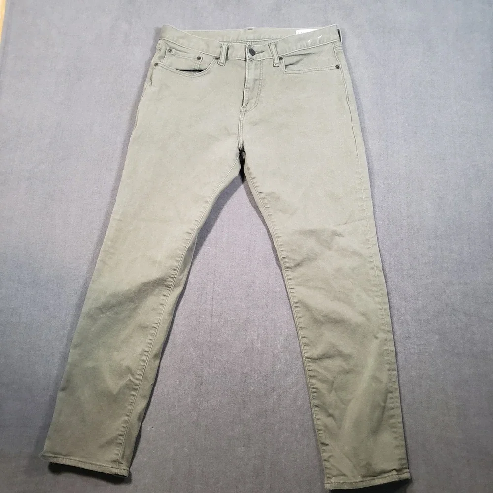 Gap Slim GapFlex Pants Mens 32x30 Olive Green Chino Stretch Five-Pocket